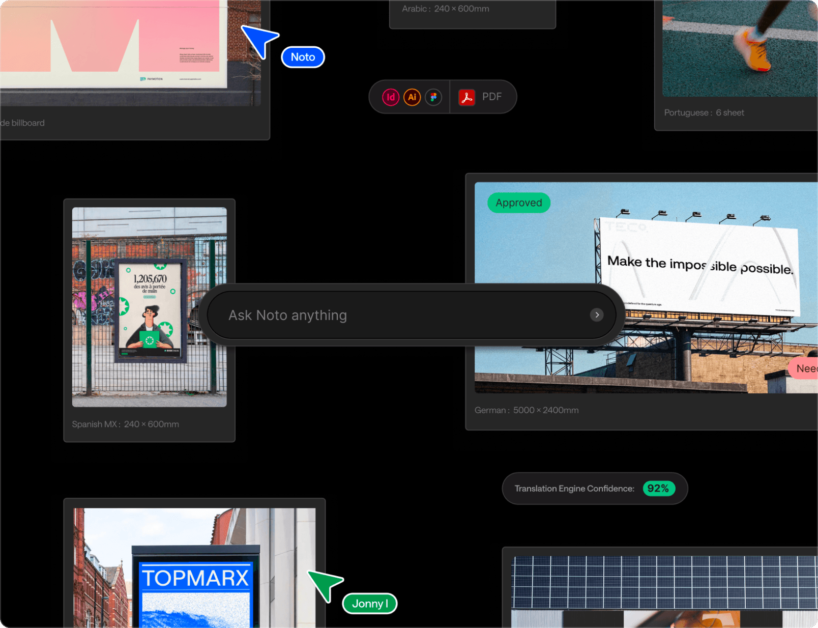 Campaign asset being adapted across markets